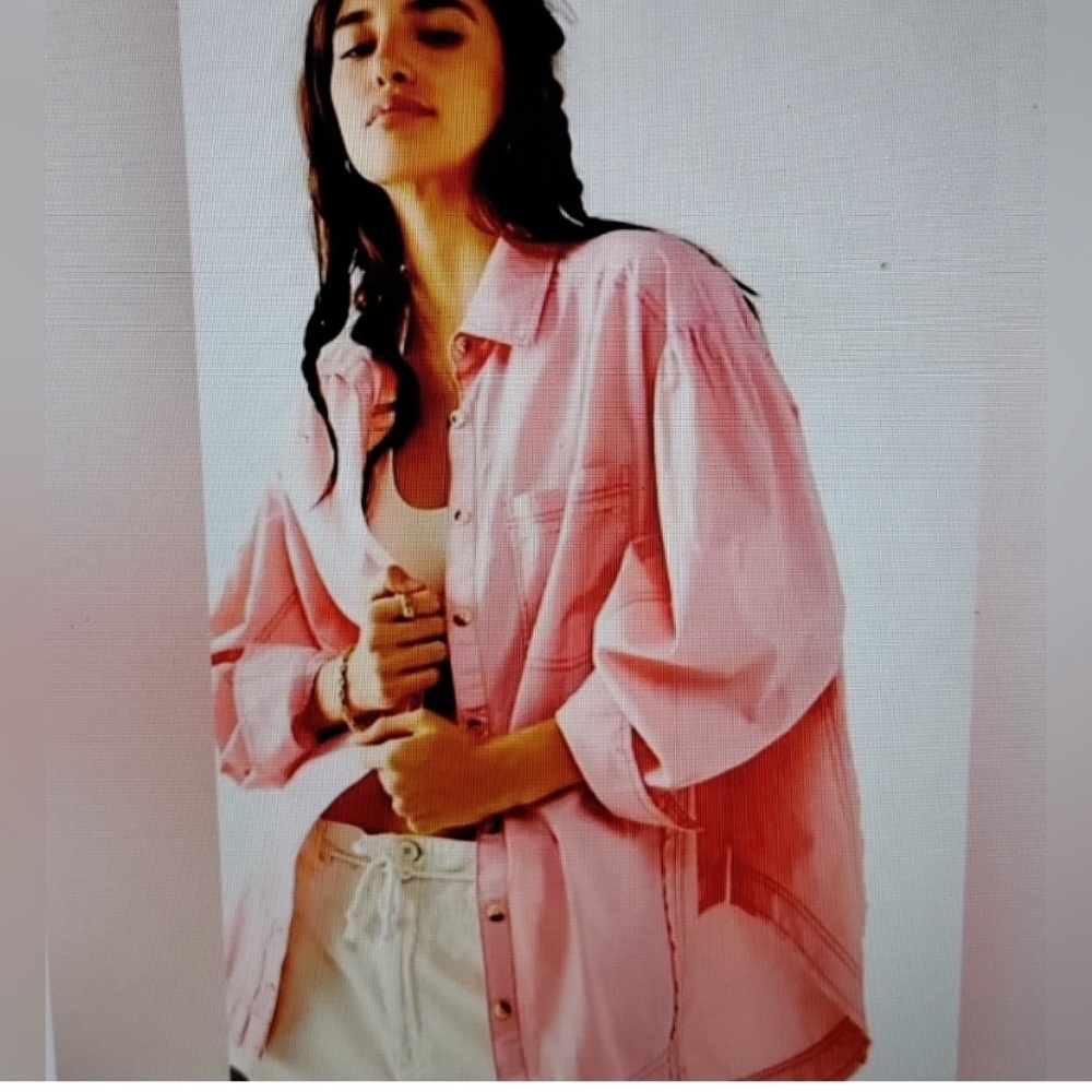 Free People - We The Free Happy Hour Poplin Top - Size M
Oversize